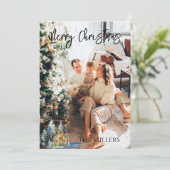 Scandinavische/bergachtige kerstkaart op maat (Staand voorkant)