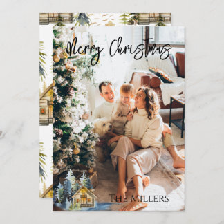 Scandinavische/bergachtige kerstkaart op maat