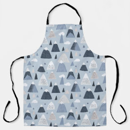 Scandinavische besneeuwde bergen schort