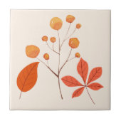 Scandinavische bladeren en bessen tegeltje (Voorkant)