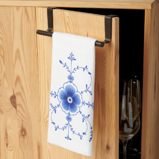 Scandinavische blauwe bloemenkleed keukendoek theedoek