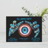 Scandinavische blauwe heks Oranje ogen zwart Kaart (Staand voorkant)