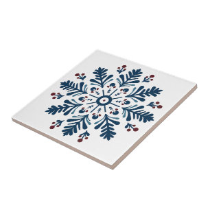 Scandinavische Blauwe Kunst Folk Tegeltje