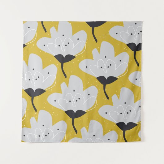 Scandinavische bloemen: met de hand getekend  ontw wandkleed (Voorkant)