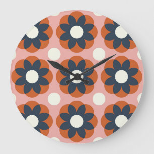 Scandinavische bloemen: naadloos design grote klok