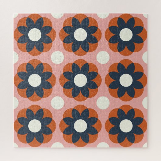 Scandinavische bloemen: naadloos design legpuzzel (Verticaal)