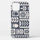 Scandinavische bloemen: wit, blauw, minimalistisch Case-Mate iPhone case (Achterkant)