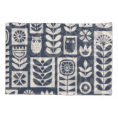 Scandinavische bloemen: wit, blauw, minimalistisch kussensloop (Achterkant)