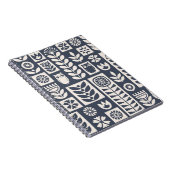 Scandinavische bloemen: wit, blauw, minimalistisch notitieboek (Rechterzijde)