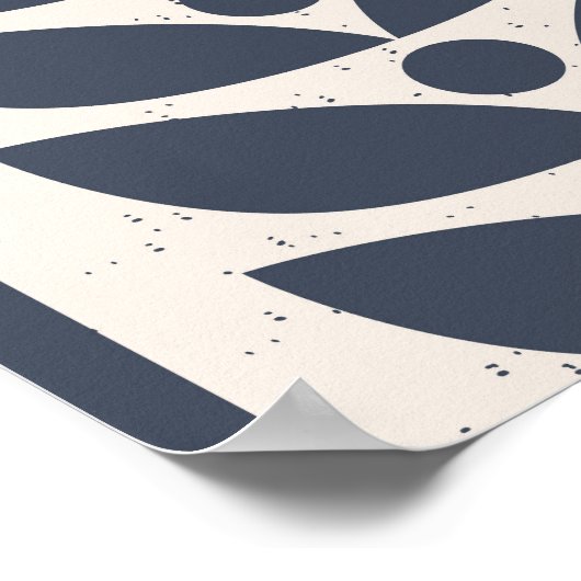 Scandinavische bloemen: wit, blauw, minimalistisch poster (Hoek)