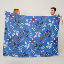 Scandinavische bloemrijke volks kunst naadloos pat fleece deken
