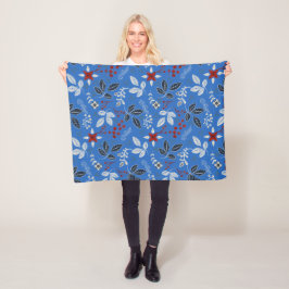 Scandinavische bloemrijke volks kunst naadloos pat fleece deken