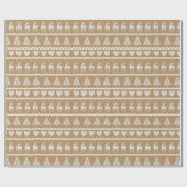 Scandinavische blokdruk Kerstmis Cadeaupapier (Vlak)