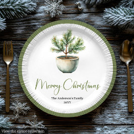 Scandinavische Boho Kerstboeket in Aardetinten Papieren Bordje