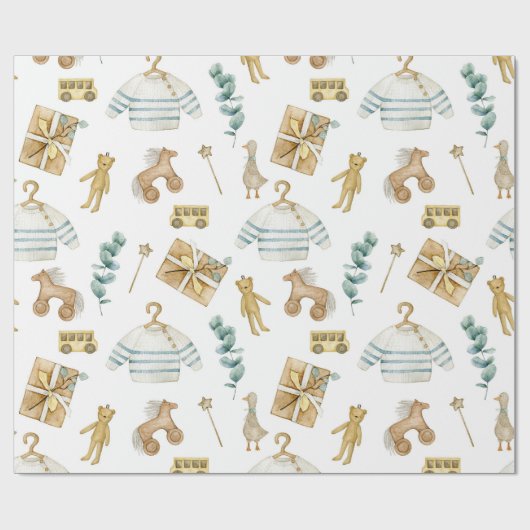 Scandinavische Boho kwekerij eend Cadeaupapier (Vlak)