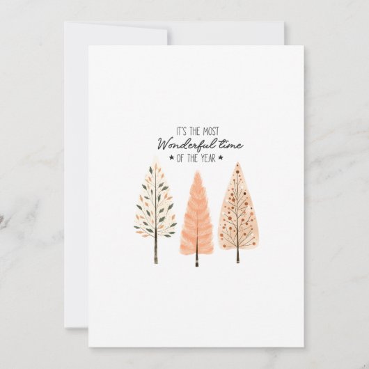 Scandinavische Boho Pine Trees Nordic Winter Scene Feestdagenkaart (Voorkant)