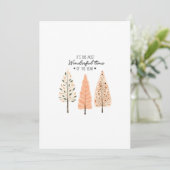 Scandinavische Boho Pine Trees Nordic Winter Scene Feestdagenkaart (Staand voorkant)