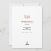 Scandinavische Boho Pine Trees Nordic Winter Scene Feestdagenkaart (Achterkant)