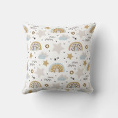 Scandinavische Boho Regenboog met sterren Kussen (Achterkant)