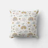 Scandinavische Boho Regenboog met sterren Kussen (Voorkant)