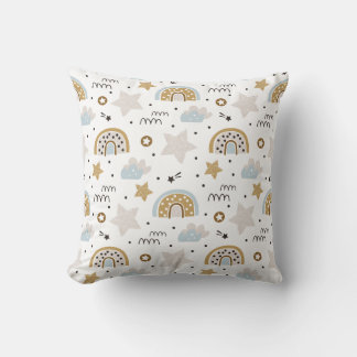 Scandinavische Boho Regenboog met sterren Kussen