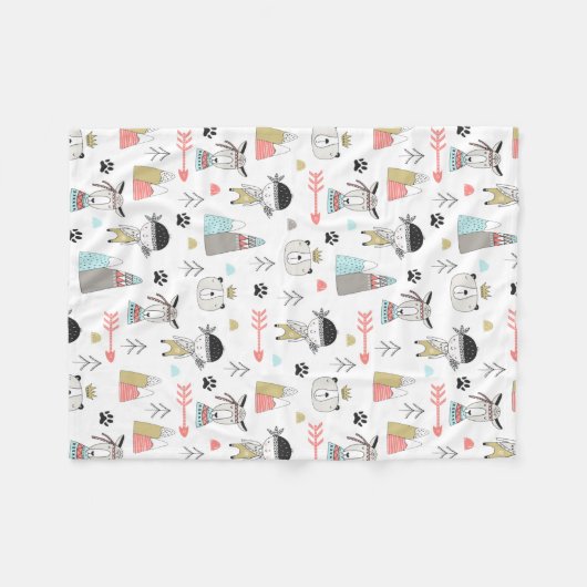 Scandinavische Boho Wilderness Wandelwagen Deken (Voorkant (Horizontaal))