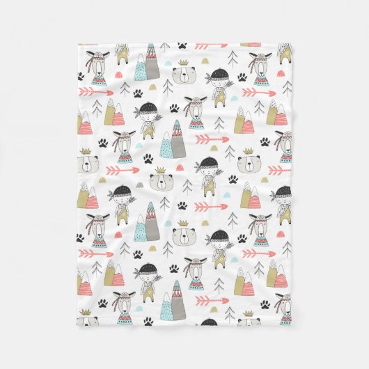 Scandinavische Boho Wilderness Wandelwagen Deken (Voorkant)