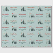 Scandinavische bomen rendieren kerst gepersonalise cadeaupapier (Vlak)