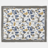 Scandinavische bosdieren Sneeuwvlokken Kerstmis Fleece Deken (Voorkant (Horizontaal))