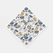 Scandinavische bosdieren Sneeuwvlokken Kerstmis Servet (Hoek)