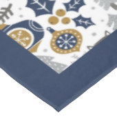 Scandinavische bosdieren sneeuwvlokken Kerstmis Tafelkleed (Gekanteld)