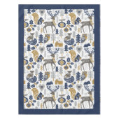 Scandinavische bosdieren sneeuwvlokken Kerstmis Tafelkleed (Voorkant)