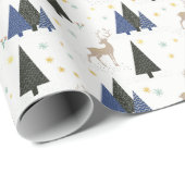 Scandinavische bosstag en kerstbomen cadeaupapier (Rol Hoek)