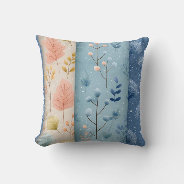 Scandinavische botanische winterpanelen throw kuss kussen (Voorkant)