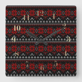 Scandinavische breien vierkante klok (Voorkant)