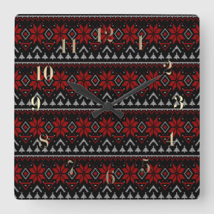 Scandinavische breien vierkante klok