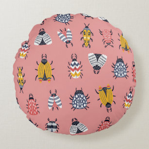 Scandinavische Bugs Kevers Kind Patroon Rond Kussen