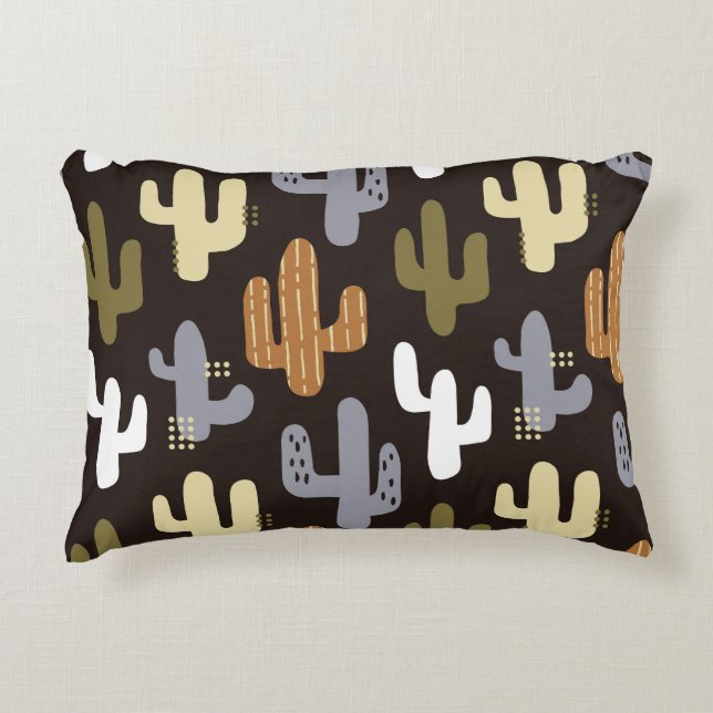 Scandinavische cactussen,  naadloze achtergrond. accent kussen (Voorkant)
