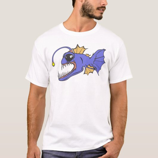 Scandinavische Cartoon Lanternfish T-shirt (Voorkant)