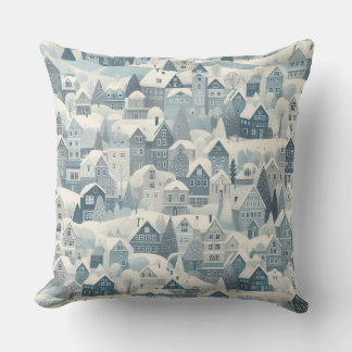 Scandinavische charme Nordic Snow Winter Town Patr Kussen