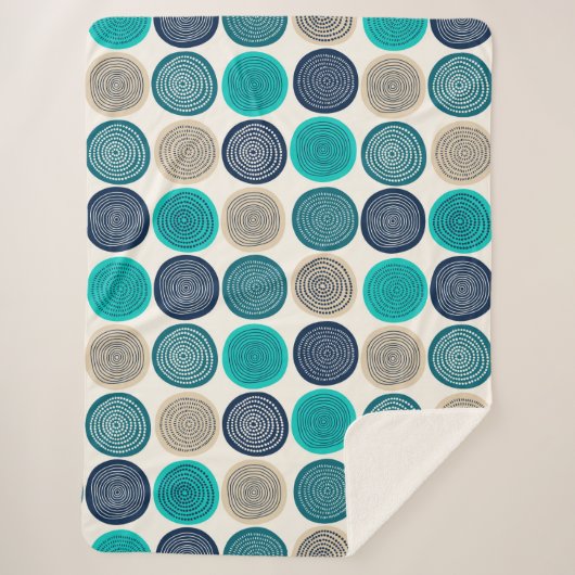 Scandinavische cirkel Stippen Mandala Pattern 1 Sherpa Deken (Voorkant)