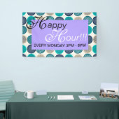 Scandinavische cirkel Stippen Mandala Pattern 1 Spandoek (Beurs)