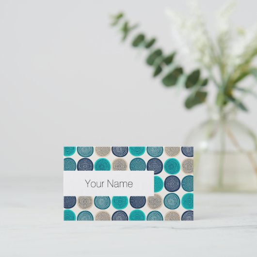 Scandinavische cirkel Stippen Mandala Pattern 1 Visitekaartje (Staand voorkant)