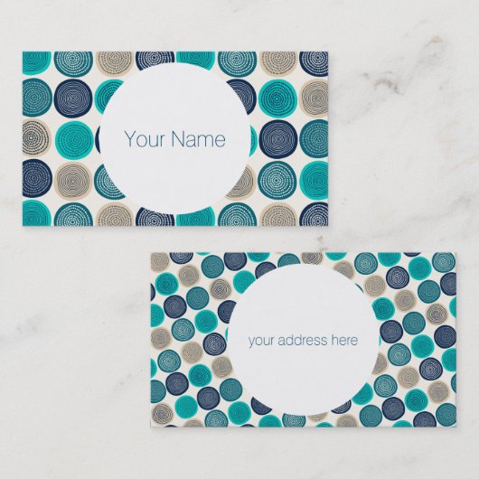 Scandinavische cirkel Stippen Mandala Pattern 1 Visitekaartje (Voorkant / Achterkant)