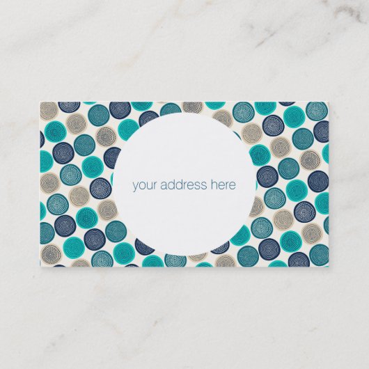 Scandinavische cirkel Stippen Mandala Pattern 1 Visitekaartje (Achterkant)