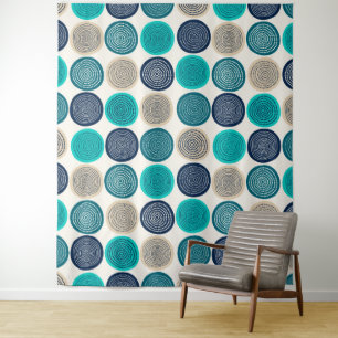 Scandinavische cirkel Stippen Mandala Pattern 1 Wandkleed