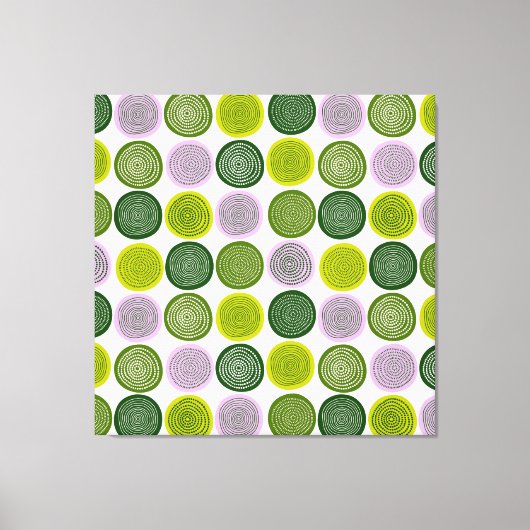 Scandinavische cirkel Stippen Mandala Pattern 2 Canvas Afdruk (Voorkant)