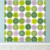 Scandinavische cirkel Stippen Mandala Pattern 2 Canvas Afdruk (Insitu (Houten vloer))