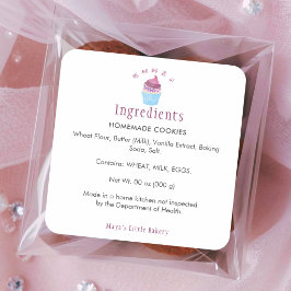 Scandinavische Cupcake Bakkerij Ingrediënten Produ Vierkante Sticker