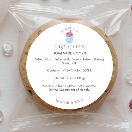 Scandinavische Cupcake Bakkerij Ingredientenlijst Ronde Sticker
